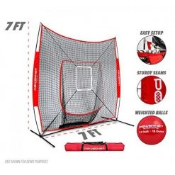 PowerNet DLX 2.0 Baseball Softball Hitting Net System With 3 Progressive Weighted Balls - Black