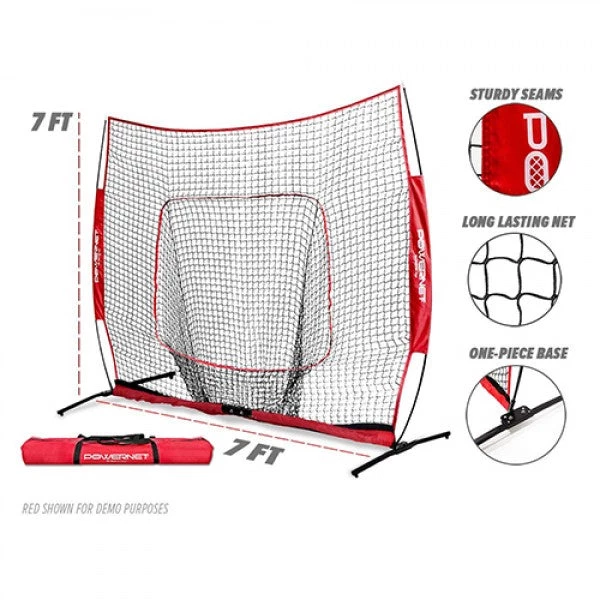 PowerNet 7X7 PRO Baseball - Single Piece Frame Hitting Net - Red 4 PowerNet 7X7 PRO Baseball - Single Piece Frame Hitting Net - Red