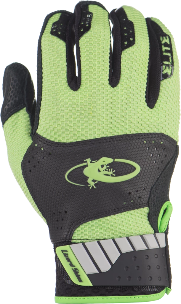 Baseball Lizard Skins Komodo Elite Adult Batting Gloves - Black Lime 3 Baseball Lizard Skins Komodo Elite Adult Batting Gloves - Black Lime