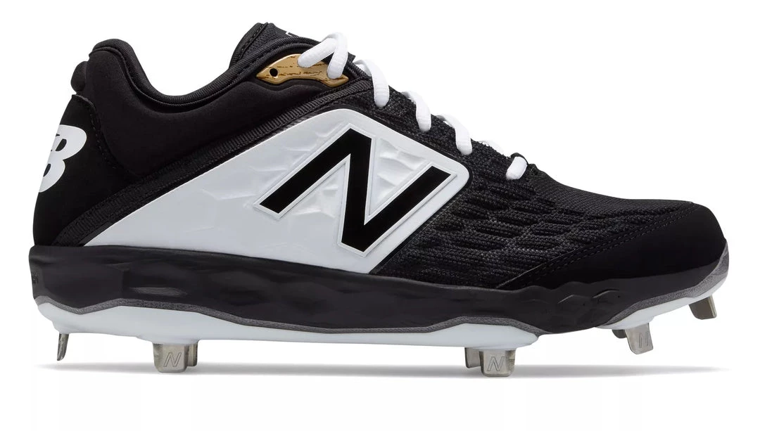New Balance 3000v4 Fresh Foam Metal Cleats Low Cut - Black White Baseball 3 New Balance 3000v4 Fresh Foam Metal Cleats Low Cut - Black White Baseball