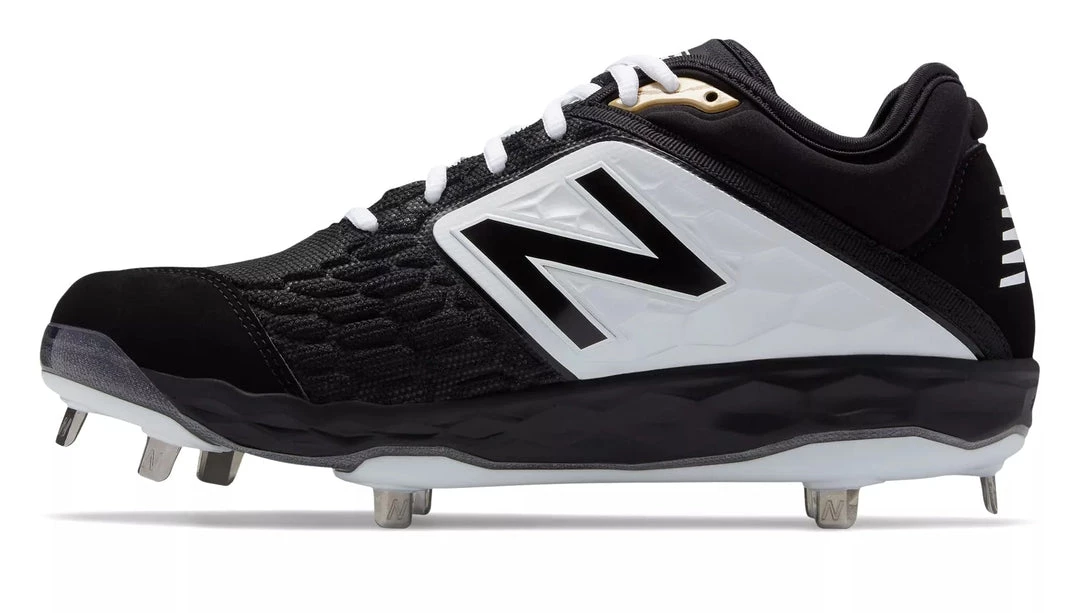 New Balance 3000v4 Fresh Foam Metal Cleats Low Cut - Black White Baseball 4 New Balance 3000v4 Fresh Foam Metal Cleats Low Cut - Black White Baseball