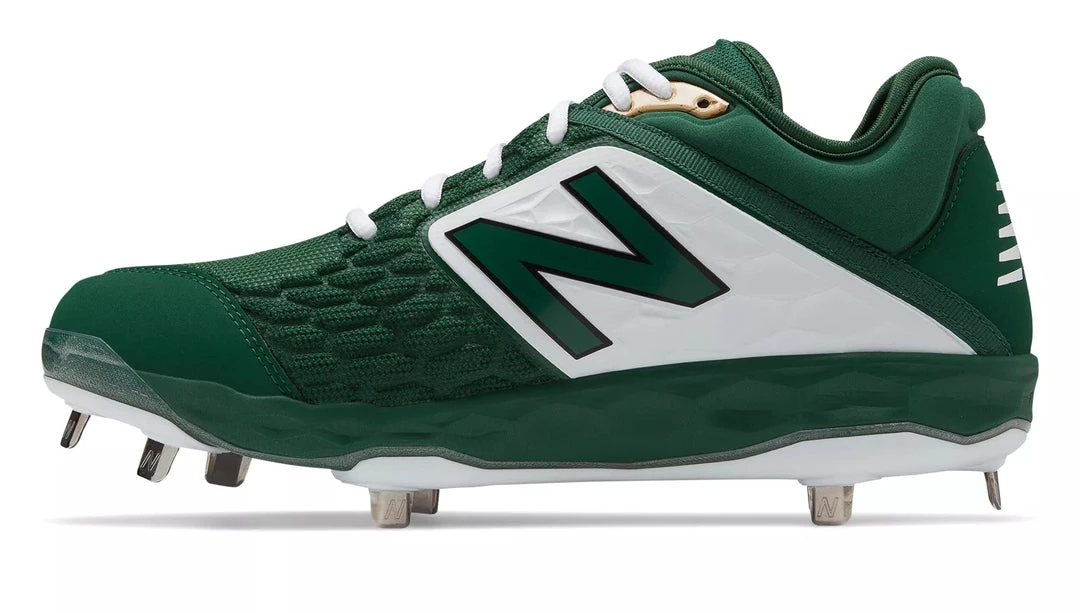 New Balance 3000v4 Fresh Foam Metal Cleats Low Cut - Green White 4 New Balance 3000v4 Fresh Foam Metal Cleats Low Cut - Green White