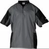 Baseball Worth Batting Jacket 1/2 Zip Short Sleeve - Charcoal Black 1 Baseball Worth Batting Jacket 1/2 Zip Short Sleeve - Charcoal Black
