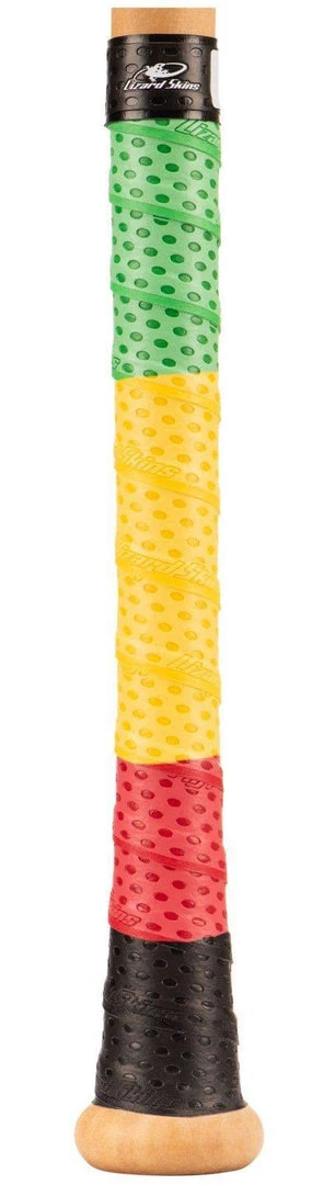 Lizard Skins 1.8mm Bat Grip Rasta Quad Color - Black Yellow 3 Lizard Skins 1.8mm Bat Grip Rasta Quad Color - Black Yellow