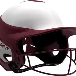 Rip-It Softball Vision Pro Helmet Home - White Maroon