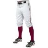 Easton Pro+ Piped Knicker Baseball Pant - White Maroon 1 Easton Pro+ Piped Knicker Baseball Pant - White Maroon