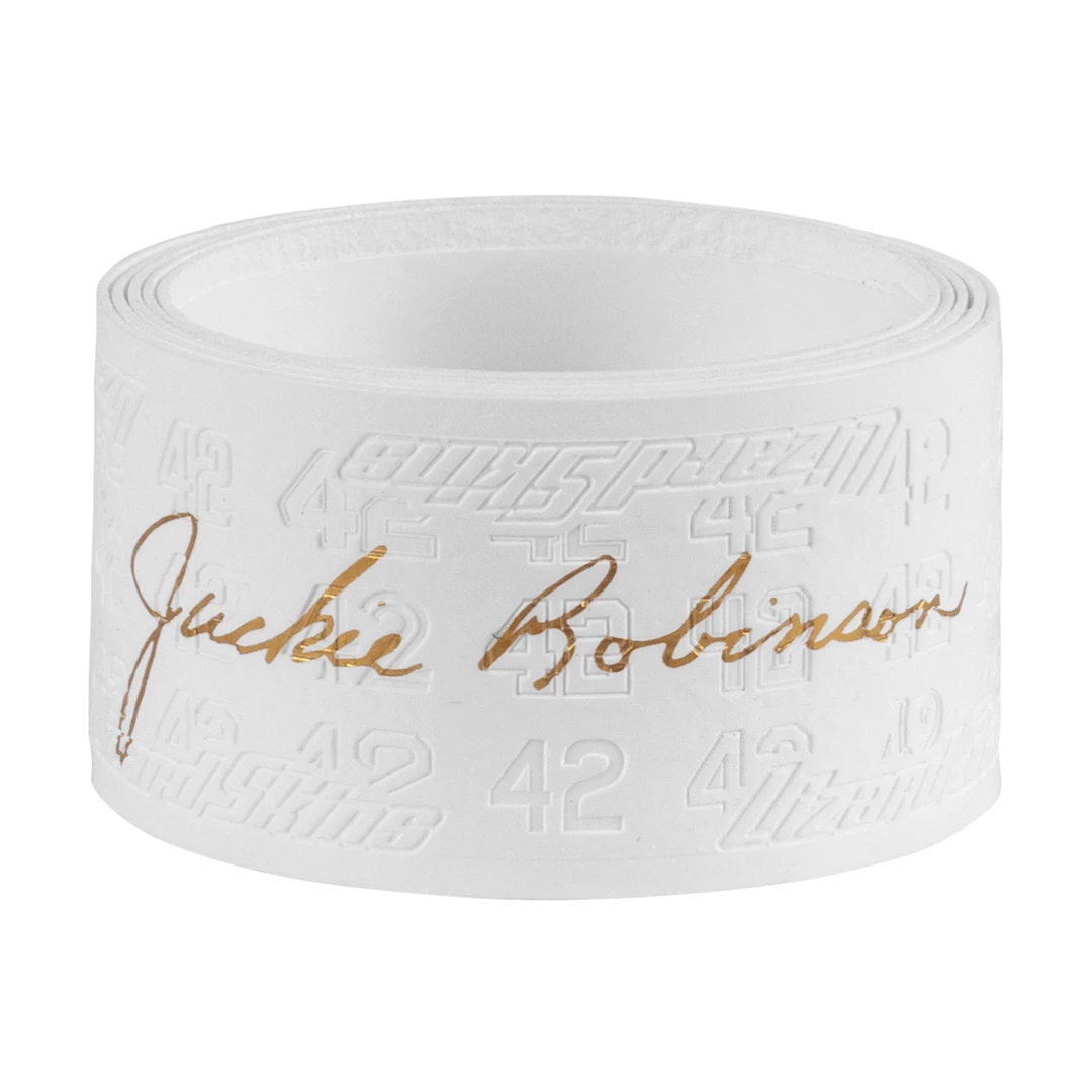 Lizard Skins Jackie Robinson 3 Durasoft 1.1mm Bat Grip - White Gold 3 Lizard Skins Jackie Robinson 3 Durasoft 1.1mm Bat Grip - White Gold