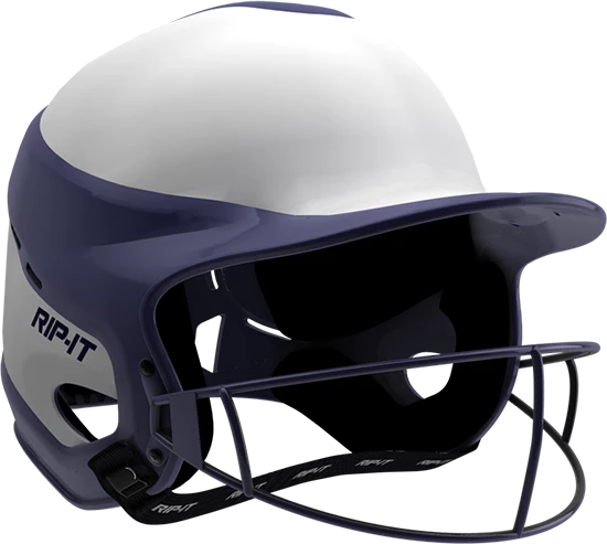 Rip-It Softball Vision Pro Helmet Home - White Navy 3 Rip-It Softball Vision Pro Helmet Home - White Navy