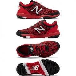 New Balance T4040v5 Turf Synthetic Mesh Shoes - Black Red