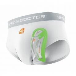 Shock Doctor Core Brief With Bio-Flex Cup - White Baseball