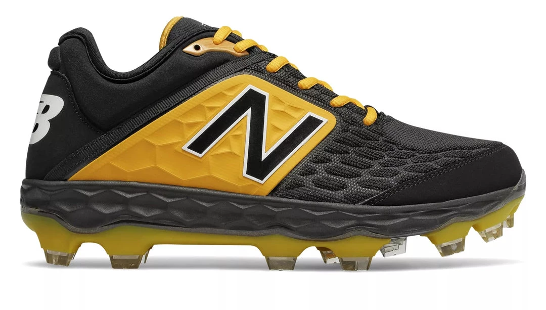 New Balance 3000v4 TPU Molded Cleat Low-Cut - Black Yellow 3 New Balance 3000v4 TPU Molded Cleat Low-Cut - Black Yellow