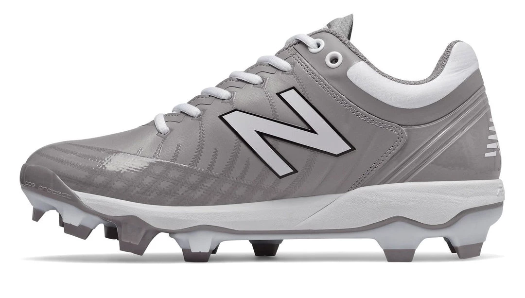 New Balance PL4040v5 Molded Cleats Low-Cut - Gray White Baseball 4 New Balance PL4040v5 Molded Cleats Low-Cut - Gray White Baseball