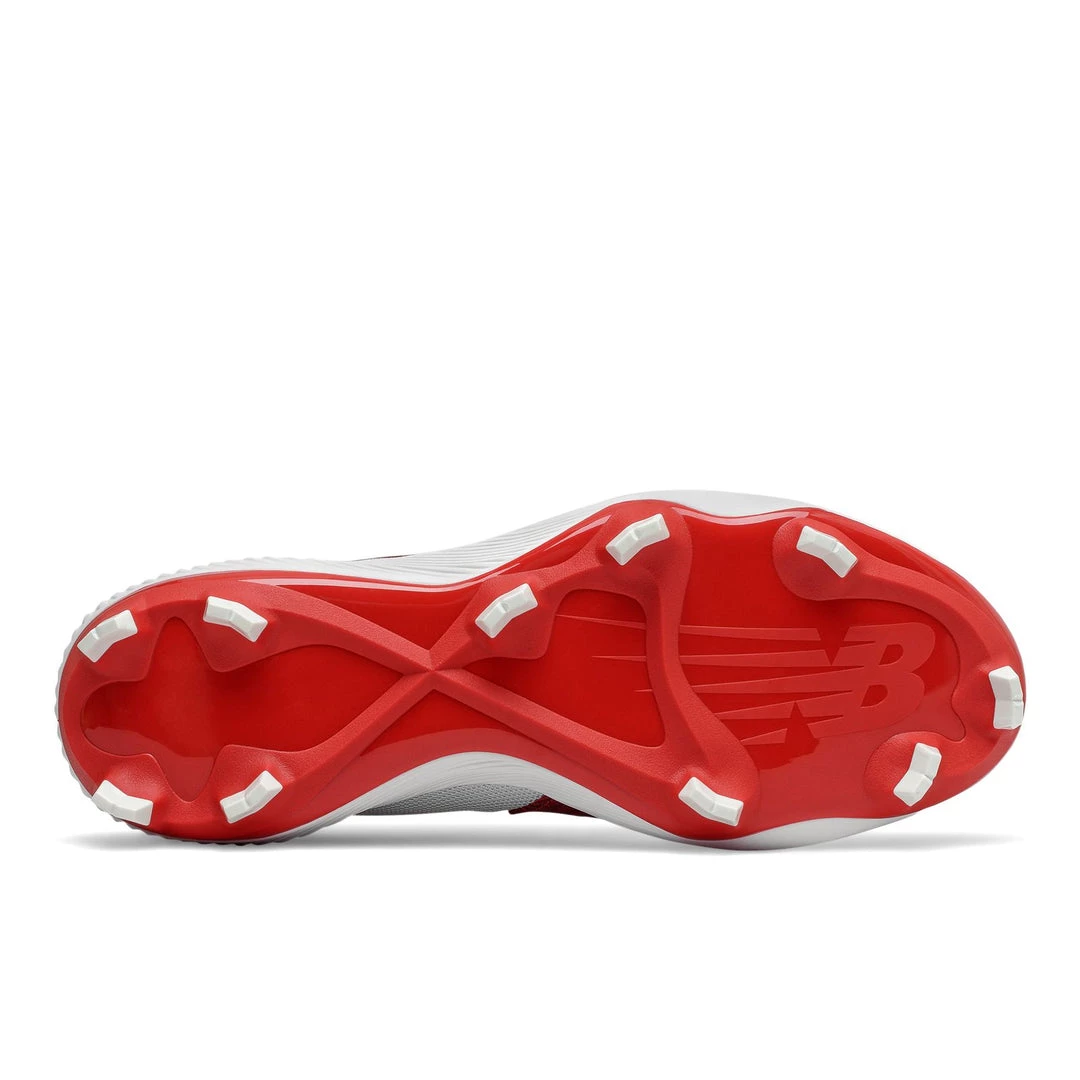 New Balance FuelCell PL4040v6 Low Molded Cleat - Team Red White 6 New Balance FuelCell PL4040v6 Low Molded Cleat - Team Red White