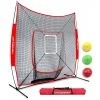 PowerNet DLX 2.0 Baseball Softball Hitting Net System With 3 Progressive Weighted Balls - Black
