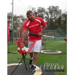 PowerNet Ball Caddy For Baseball Softball Practice - Red