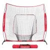 PowerNet 7X7 PRO Baseball - Single Piece Frame Hitting Net - Red