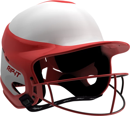 Rip-It Softball Vision Pro Helmet Home - White Red 3 Rip-It Softball Vision Pro Helmet Home - White Red
