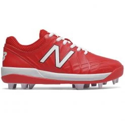 New Balance Youth J4040v5 Molded Baseball Cleats - Red White
