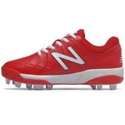 New Balance Youth J4040v5 Molded Baseball Cleats - Red White