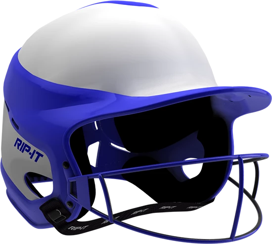 Rip-It Softball Vision Pro Helmet Home - White Royal 3 Rip-It Softball Vision Pro Helmet Home - White Royal