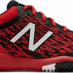 New Balance T4040v5 Turf Synthetic Mesh Shoes - Black Red