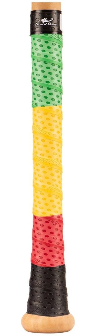 Lizard Skins 1.1mm Bat Grip Rasta Quad Color - Black Yellow 3 Lizard Skins 1.1mm Bat Grip Rasta Quad Color - Black Yellow