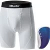 Mueller Youth Athletic Support Brief With Flex Shield Cup - Blue Baseball