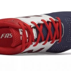 New Balance SPVELOv1 Fastpitch TPU Molded Cleat Low-Cut - White Navy Red Softball 9 New Balance SPVELOv1 Fastpitch TPU Molded Cleat Low-Cut - White Navy Red Softball