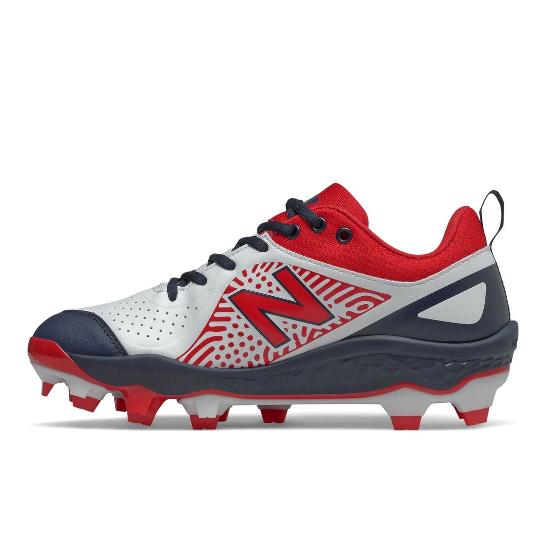 Softball New Balance Velo2 Fresh Foam Molded Cleat Low-Cut - Black Red White 4 Softball New Balance Velo2 Fresh Foam Molded Cleat Low-Cut - Black Red White