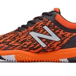 Baseball New Balance T4040v5 Turf Synthetic Mesh Shoes - Black Orange