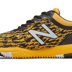 New Balance T4040v5 Turf Synthetic Mesh Shoes - Black Yellow Baseball