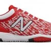 Baseball New Balance T4040v5 Turf Synthetic Mesh Shoes - Red White
