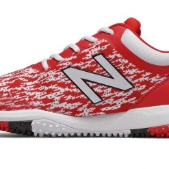 Baseball New Balance T4040v5 Turf Synthetic Mesh Shoes - Red White