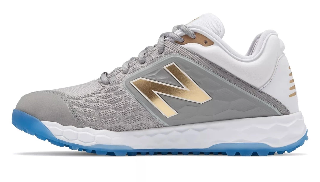 New Balance Men's TS3000v4 Lets Go - Vamonos! Playoff Turf Baseball Shoe - Silver White 4 New Balance Men's TS3000v4 Lets Go - Vamonos! Playoff Turf Baseball Shoe - Silver White