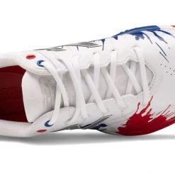 New Balance T4040v5 Turf Playoff Pack Synthetic Mesh Shoes - White Blue Red Baseball