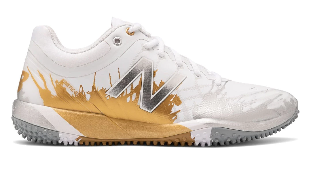 New Balance T4040v5 Turf Playoff Pack Synthetic Mesh Shoes - White Gold Baseball 3 New Balance T4040v5 Turf Playoff Pack Synthetic Mesh Shoes - White Gold Baseball
