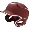 Easton Z5 2.0 Matte Two-Tone Batting Helmet - Maroon White Baseball