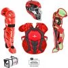 Catcher's Gear All-Star System 7 Certified NOCSAE Young Pro Catcher's Set (Ages 9-12) - Scarlet Black